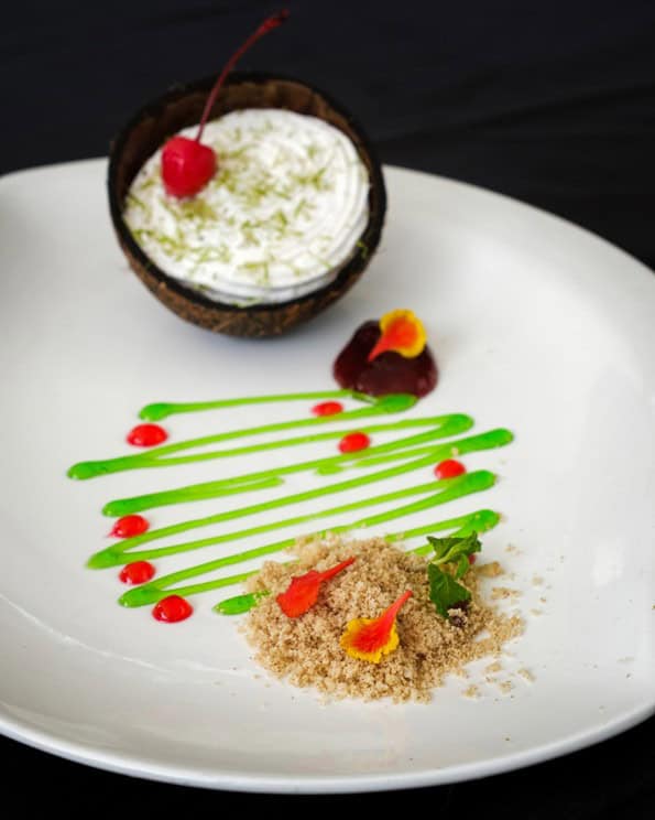 Tender Coconut & Key Lime Mousse with Ginger Jaggery Crumble