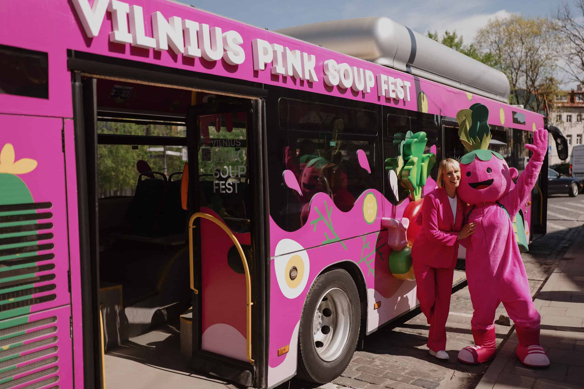 Pink Soup Fest rolls out its brightest ride, complete with playful mascots and festival cheer.