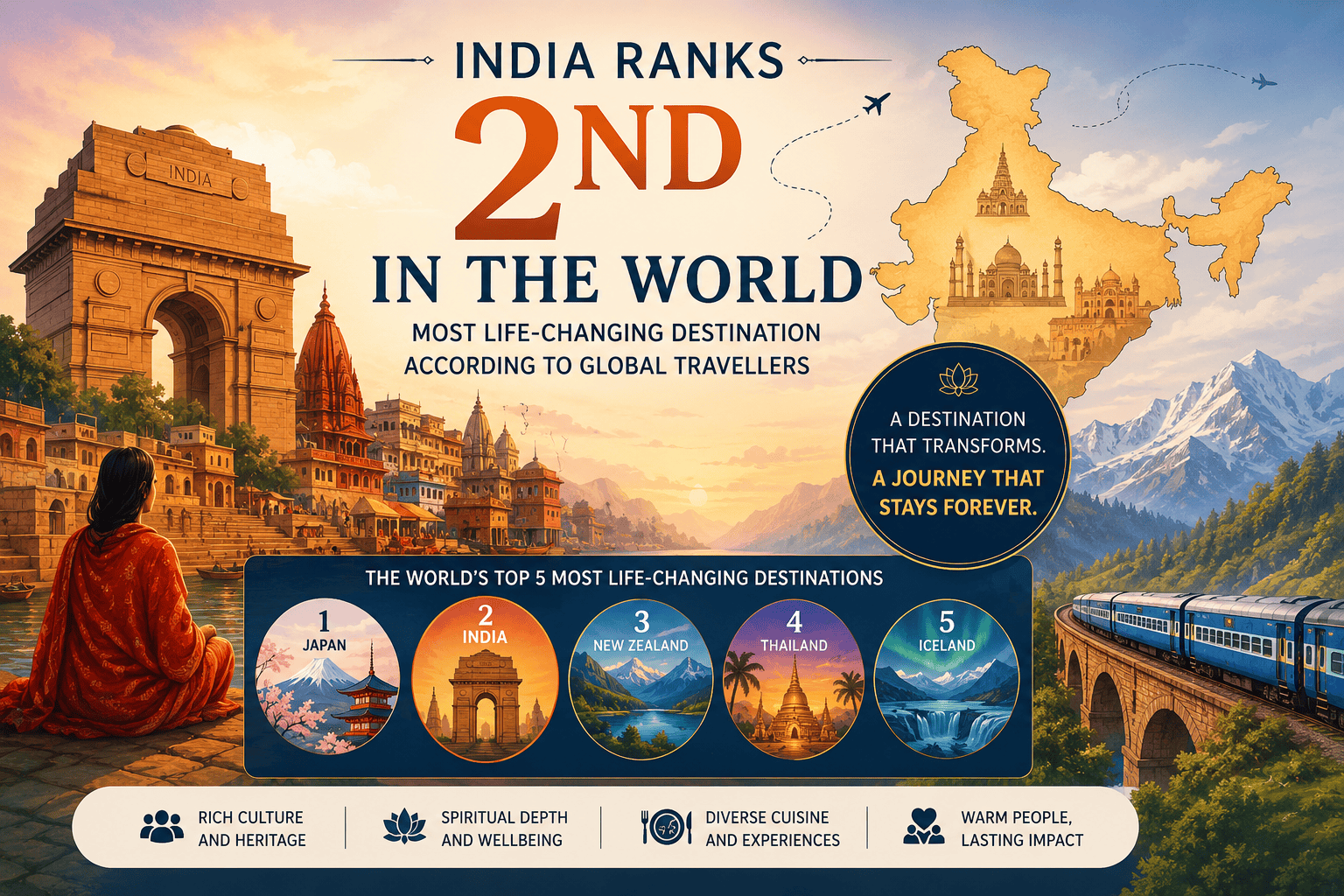 India Ranks 2nd Among Life-Changing Travel Destinations