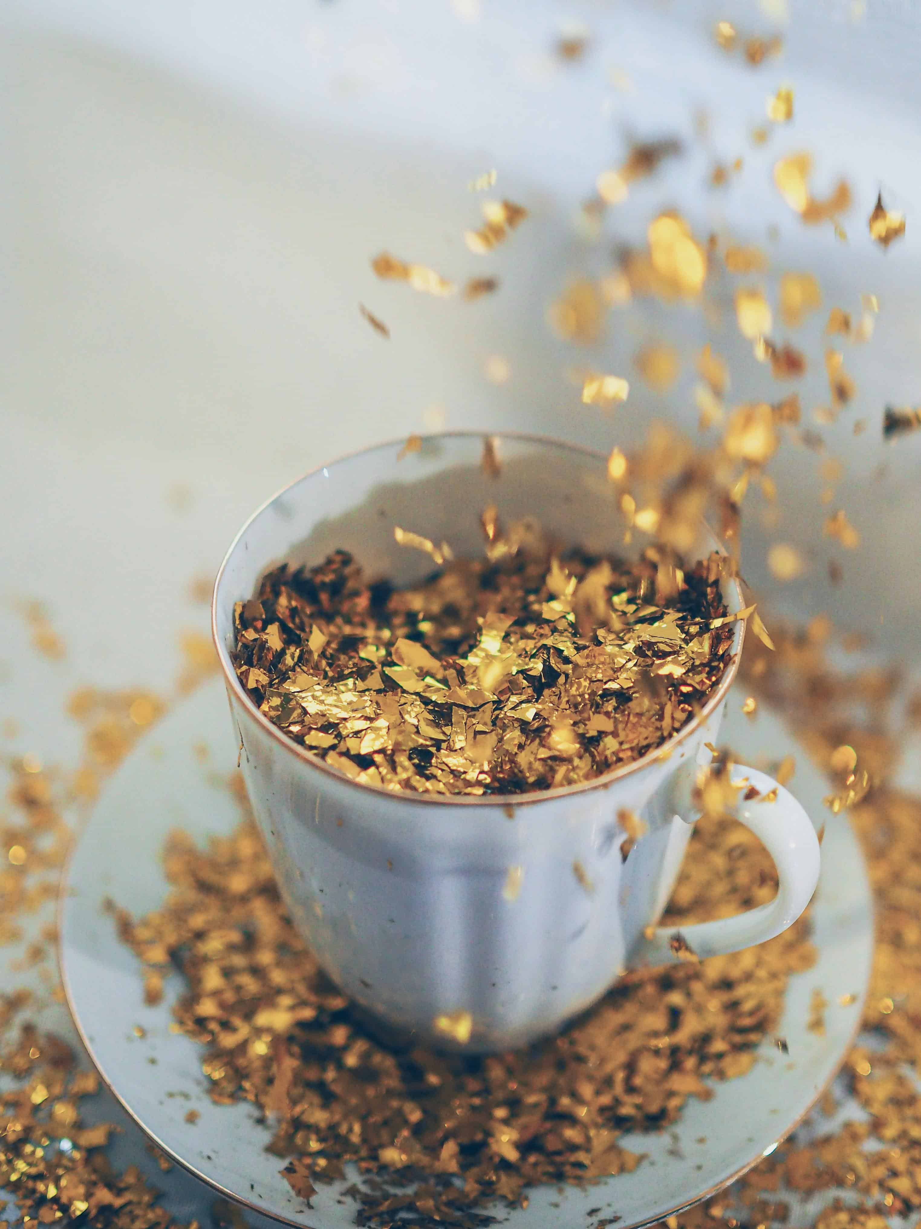 Edible gold flakes. Courtesy: Viktorya Sergeeva,Pexels