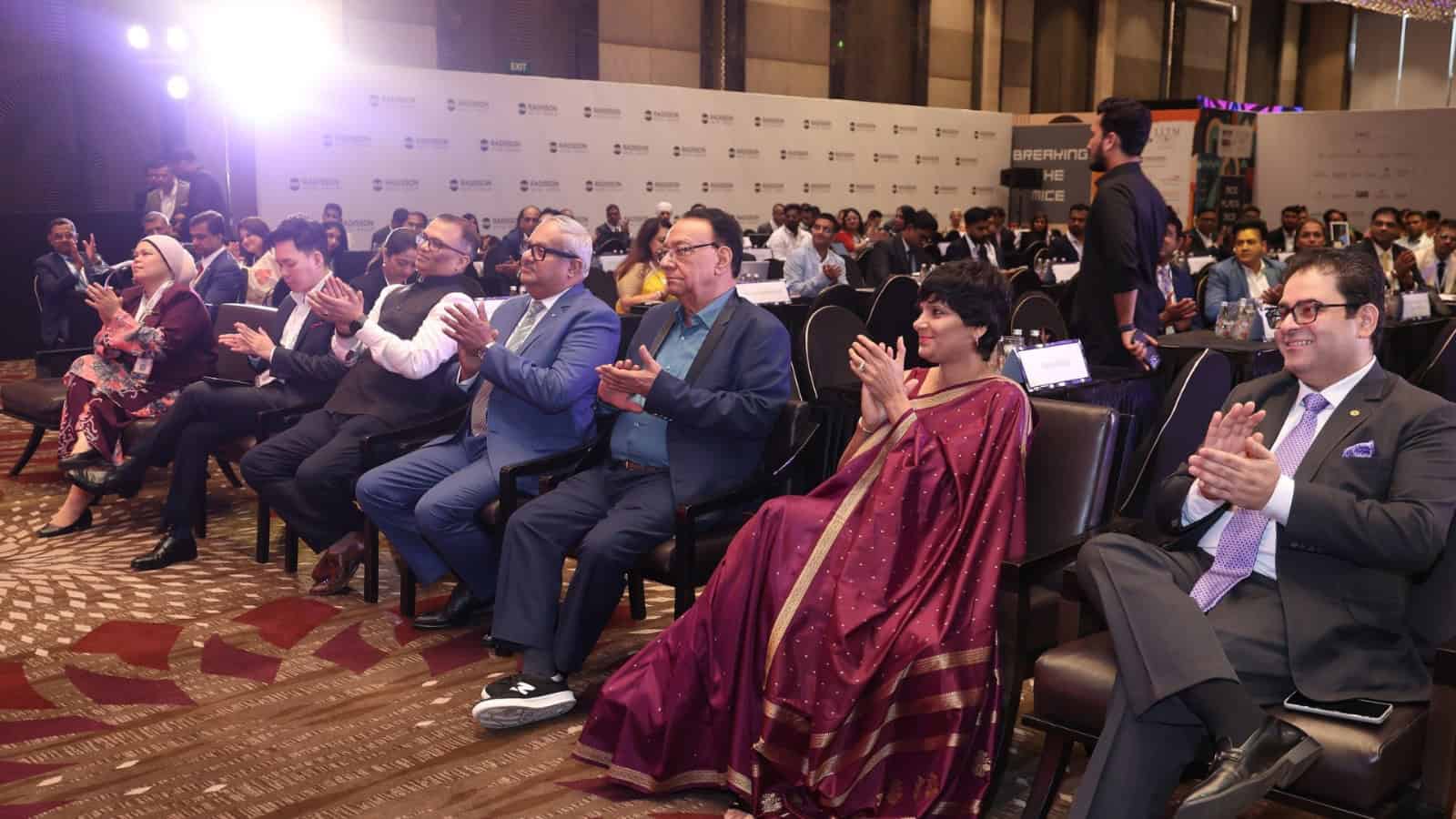 Senior leaders and delegates applaud during MTM & LLTM 2026 at JW Marriott Mumbai Sahar, where India’s corporate MICE, aviation, tourism, hospitality and wedding travel ecosystem came together for focused business engagement, recognition and high-value networking