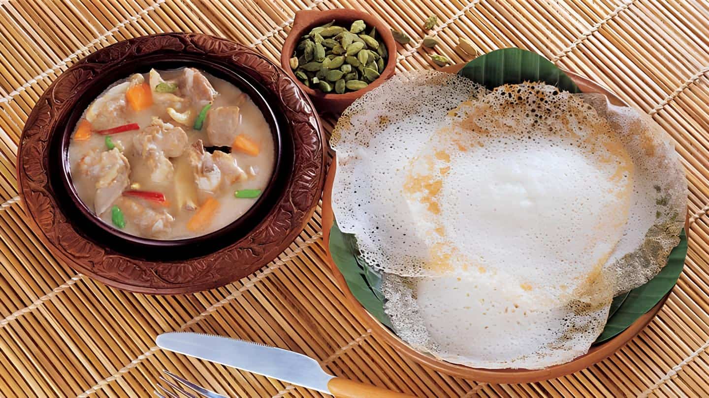 Appam and Stew. Image Courtesy: Kerala Touism