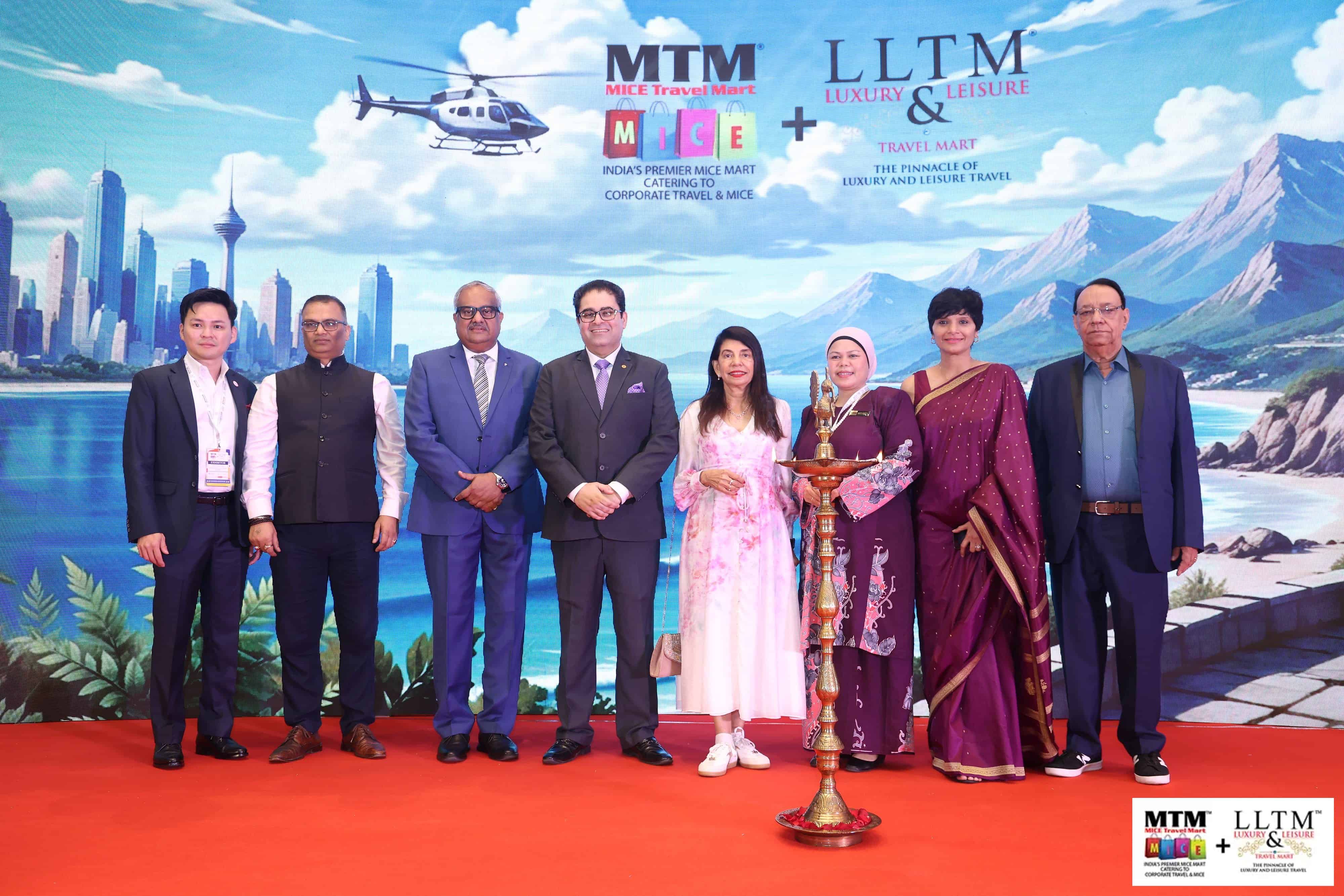 From L-R: Kean Bon Lim, Area Director for India, South Asia and Africa, Singapore Tourism Board; Gagan Sharma, Country Manager, Air Mauritius; Sunil V A, Regional Vice President, Oman Air; Jehangir Press, Vice President – Strategic Accounts Management Group and Commercial Director – Qmin, IHCL; Kamal Gill, Executive Editor and Managing Director, Gill India Group; Haryanty Abu Bakar, Director, Tourism Malaysia; Sherry Padda, General Manager, Athiva Hotels & Resorts; and Kewal Gill, Chairman, Gill India Group.