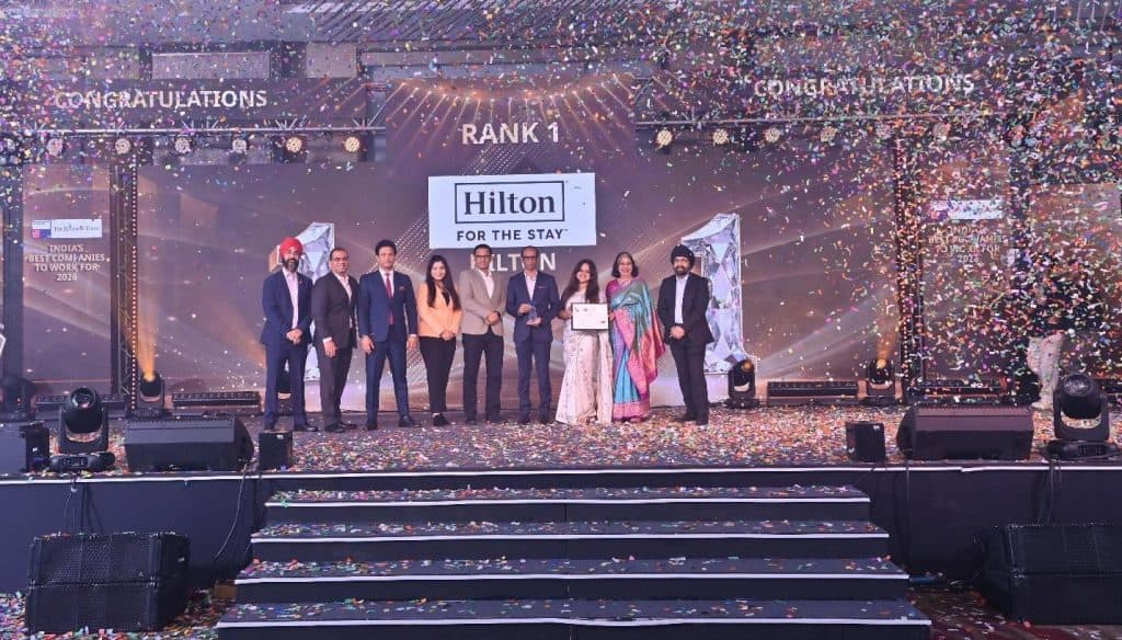Hilton retains Top Spot as the No. 1 Great Place to Work in India