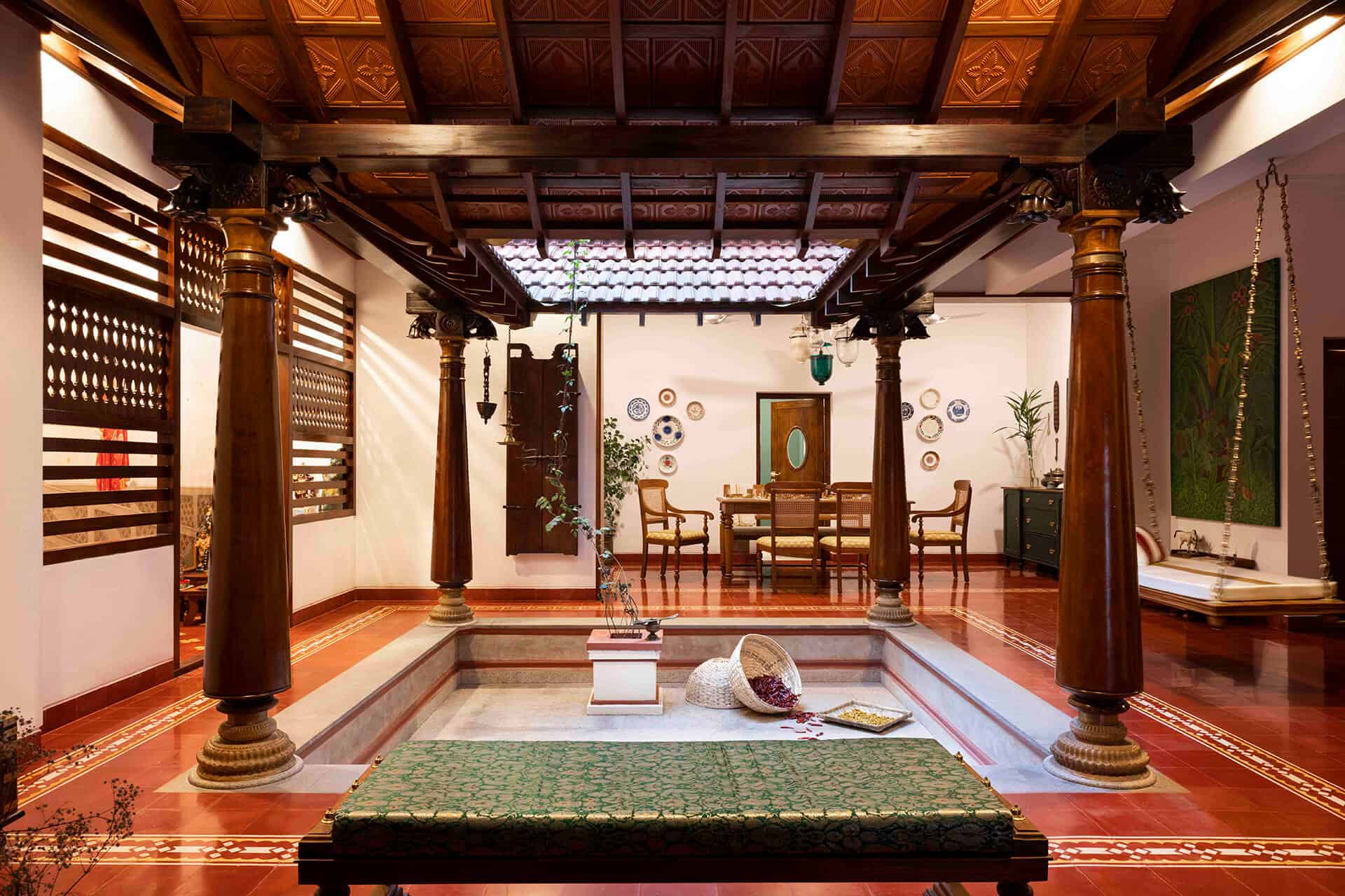 Traditional Nalukettu Courtyard. Image courtesy: Temple Town