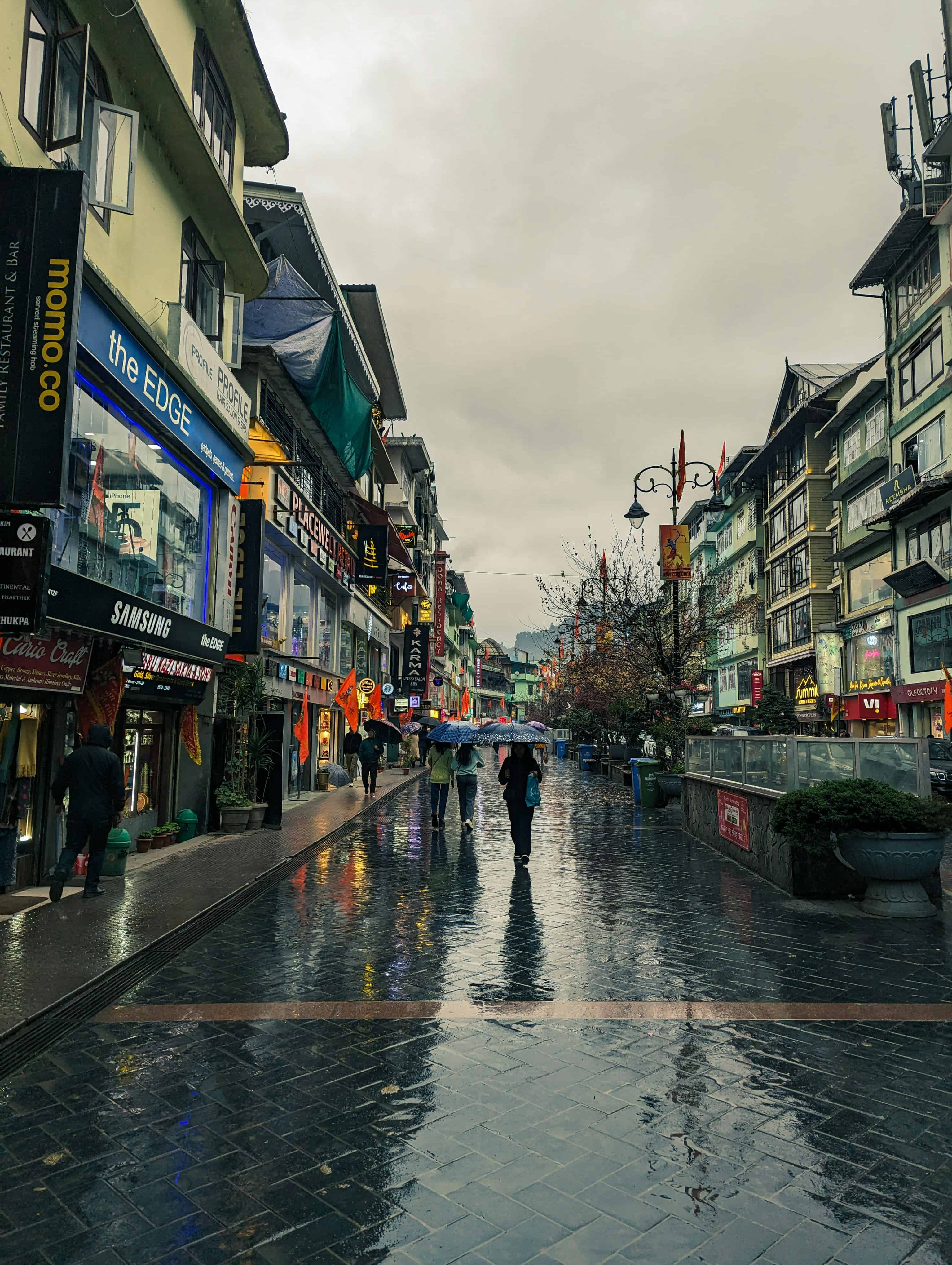 MG Road, Gangtok. Image courtesy: Simanta Saha
