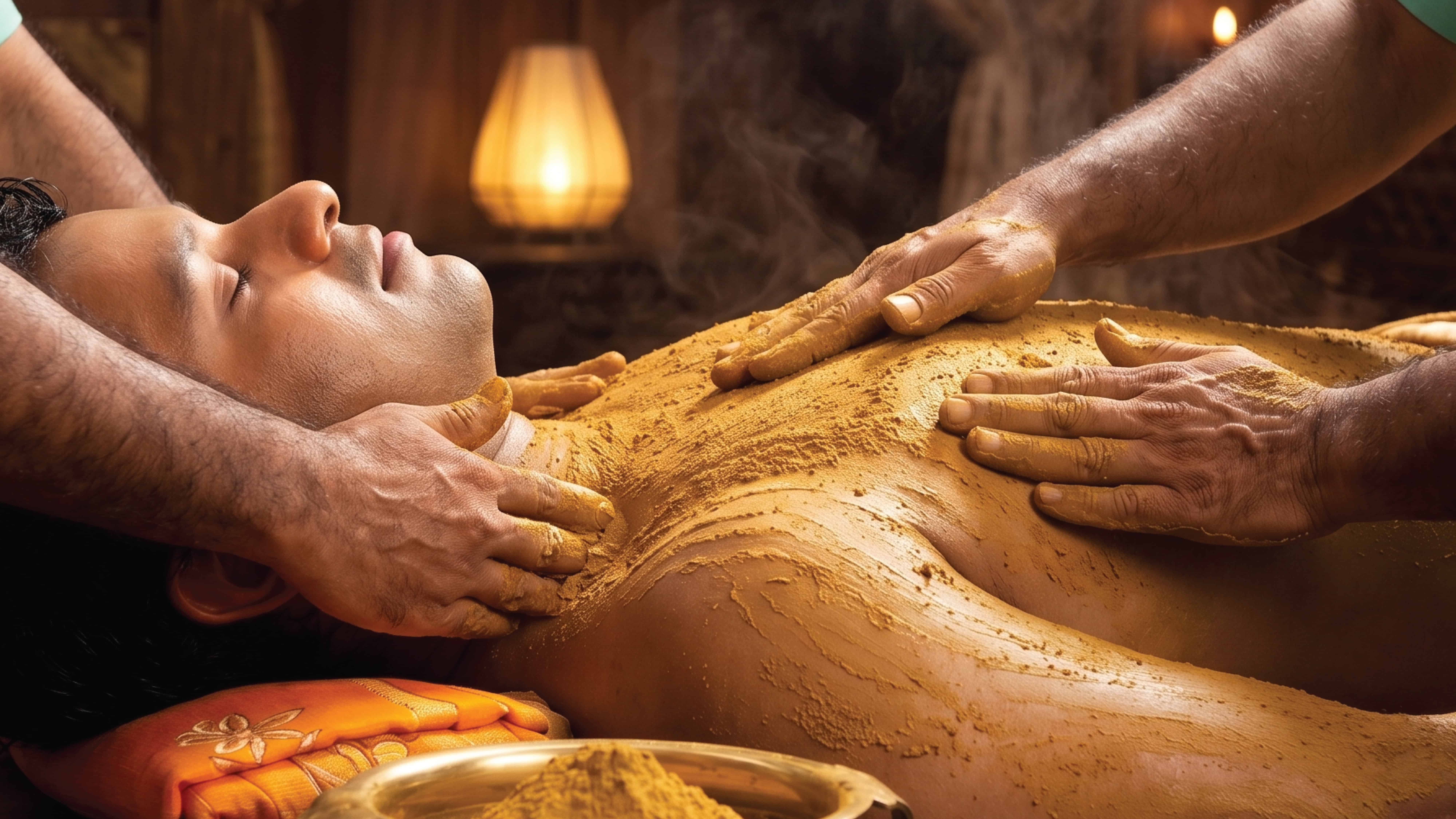 Udhwarthana, Herbal powder massage for weight management and detox. Courtesy: Trinaya.co.in