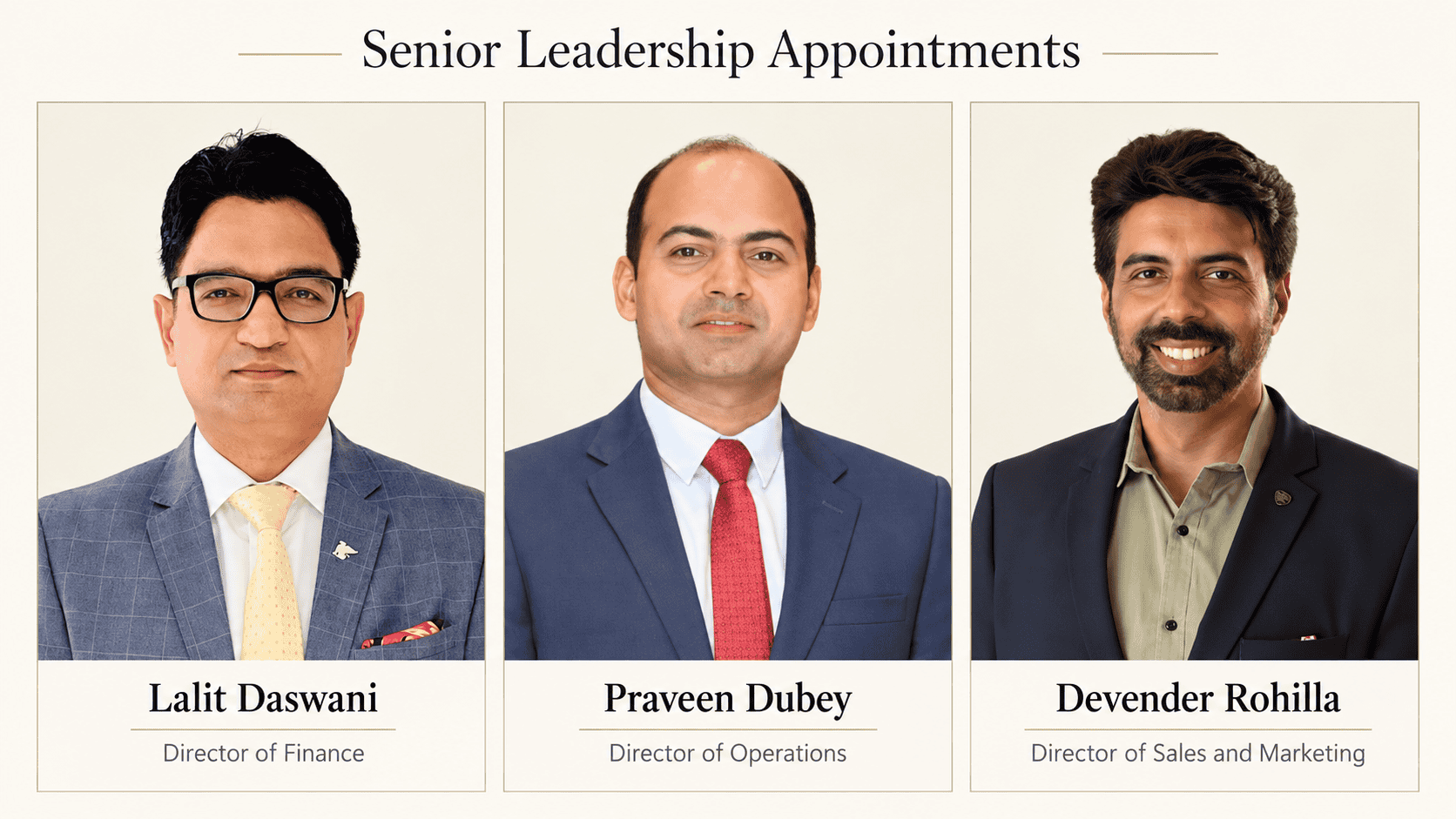 JW Marriott Ranthambore Resort and Spa Announces 3 Senior Leadership Appointments