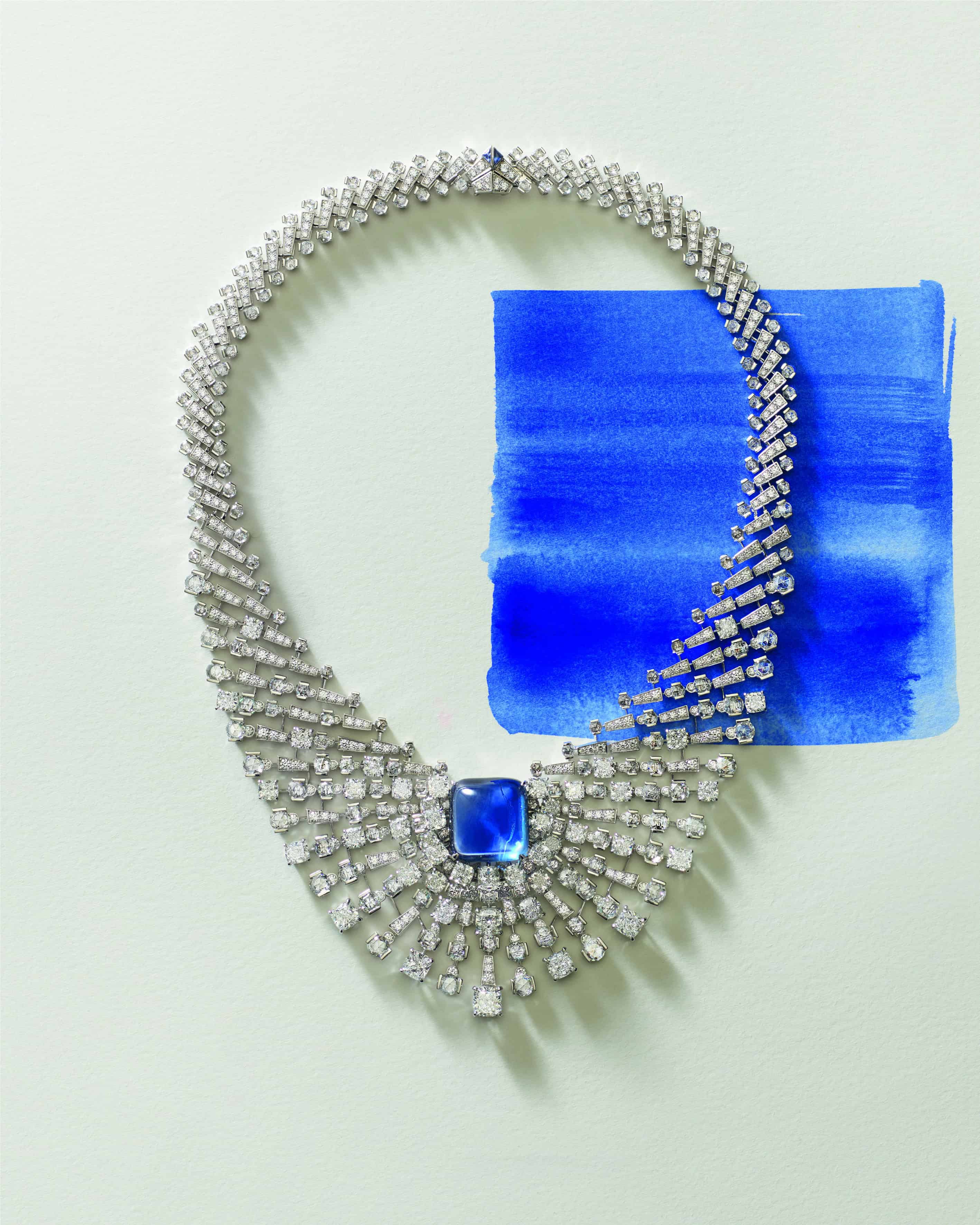 Stellara is crafted in white gold with a Ceylon sapphire and diamonds.